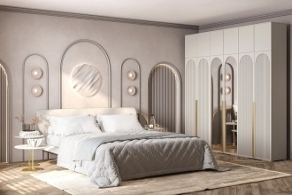 Брей-6 Хит с антресолью с зеркалами Кашемир