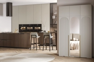 Брей-3 Хит с антресолью с зеркалом Кашемир