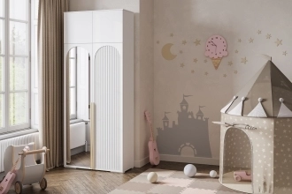 Брей-2 Хит с антресолью с зеркалом Белый