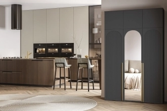 Брей-3 Хит с антресолью с зеркалом Черный