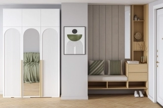 Брей-3 Хит с антресолью с зеркалом Белый