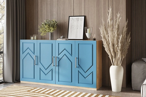 Комод Эверест-4 МДФ Аквамарин - фото 1