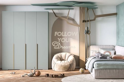 Шкаф распашной Солфорд 4 Сумеречно Голубой - фото 1