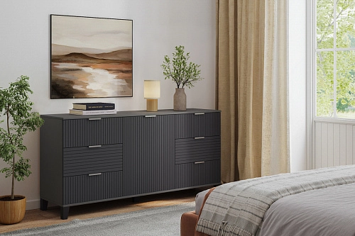 Комод Марвин 33 фрезеровка 8 Графит - фото 1