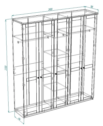 Шкаф распашной София РАХ-10 МДФ Кашемир - фото 3