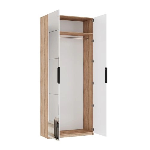 Шкаф распашной Астрис-2 с зеркалом Белый - фото 4