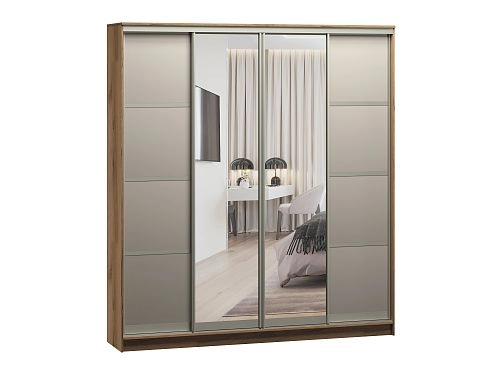 Шкаф-купе Борнео-4.4 Дуб Делано/Слоновая Кость - фото 2