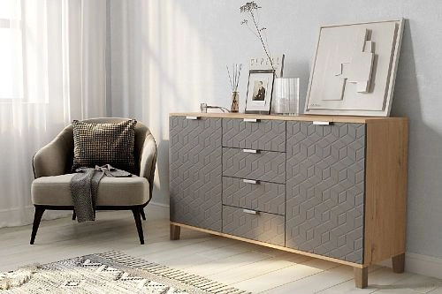 Комод Марвин Йорк 25 фрезеровка 2 Графит - фото 1