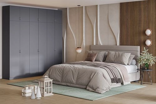 Шкаф распашной Лайт-6 с антресолью Графит - фото 1