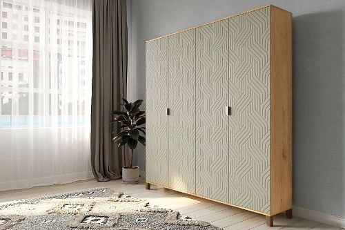 Шкаф распашной Марвин Йорк 5 фрезеровка 3 Сантьяго - фото 1