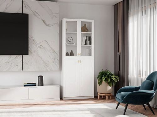 Стеллаж Билли Хелена-21 Белый/Золото - фото 1