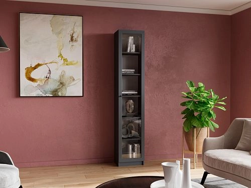 Стеллаж Билли Стольмин стекло Графит - фото 1