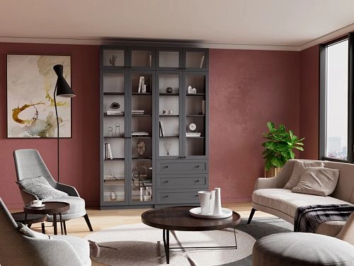 Шкаф для книг Билли Стольмин 47 Графит - фото 1