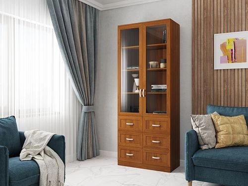 Книжный шкаф Библиограф 2.5 Квадро Орех Экко - фото 1