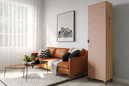 Шкаф распашной Марвин Йорк 1 фрезеровка 4 Роза - фото 1