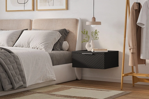 Тумба прикроватная подвесная Салерно NEW 1 Черный - фото 1