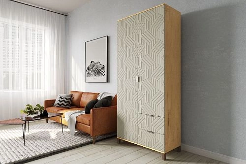 Шкаф распашной Марвин Йорк 3 фрезеровка 3 Сантьяго - фото 1