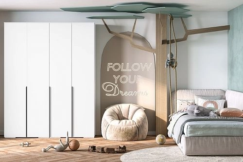 Шкаф распашной Солфорд 4 Белый - фото 1