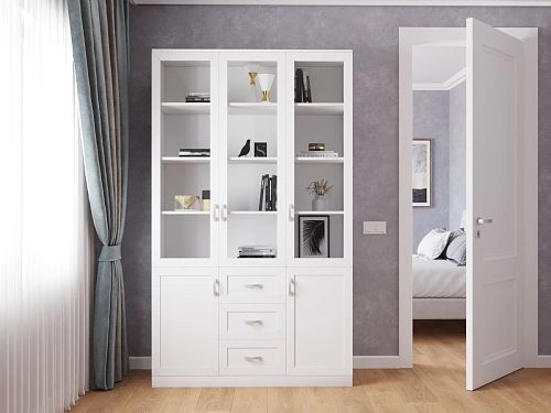 Шкаф Библиотека Библиограф 3.6 Квадро Белый - фото 1