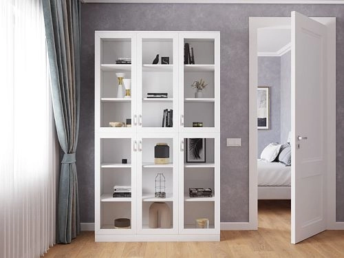 Шкаф Библиотека Библиограф 3.2 Квадро Белый - фото 1