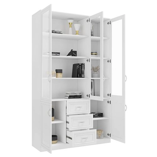 Шкаф Библиотека Библиограф 3.6 Рельеф Белый - фото 2