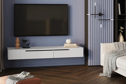 ТВ тумба подвесная Лорена Пакс-3 Белый - фото 1