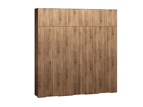 Шкаф распашной Эдинбург-6 с антресолью Дуб Кастелло коньячный - фото 3