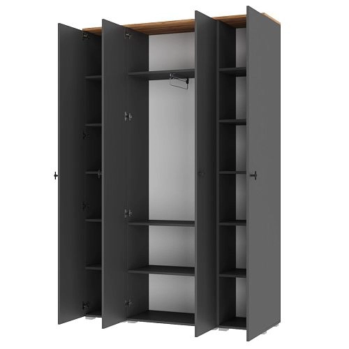 Шкаф распашной Квели 4 Графит - фото 2