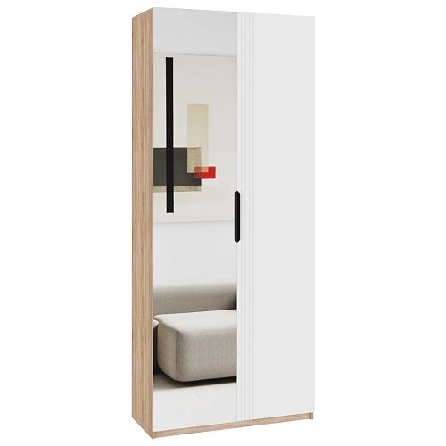 Шкаф распашной Астрис-2 с зеркалом Белый - фото 2