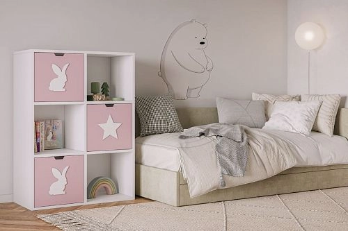 Стеллаж KIDS 11 Розовый Лайт - фото 1