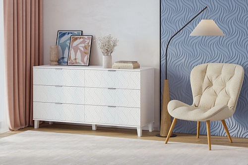 Комод Марвин 7 фрезеровка 3 Белый - фото 1