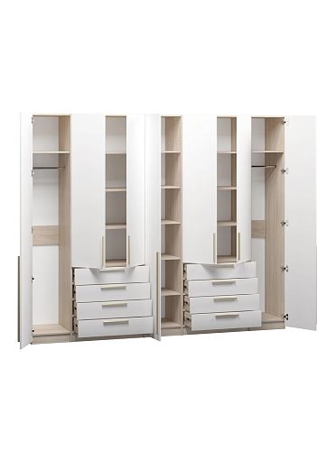 Шкаф распашной Хейсон-2 Белый Дуб Сонома - фото 4