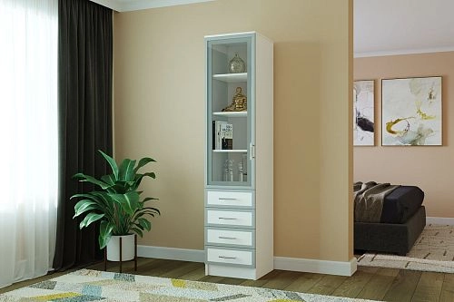 Книжный шкаф Альма-6 Белый - фото 1