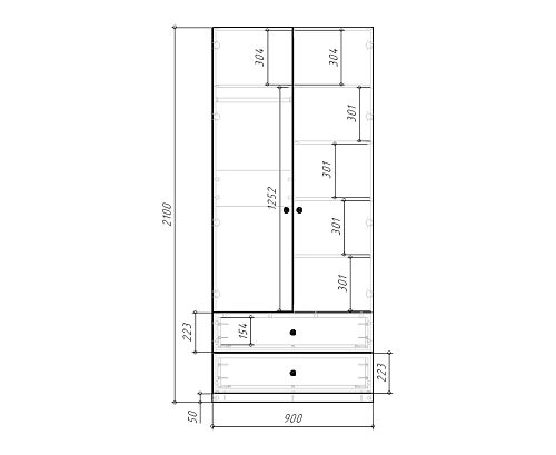 Шкаф распашной Банни-2.2 Розовый Лайт - фото 4