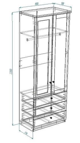 Шкаф распашной София РАХ-18 МДФ Белый - фото 3