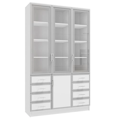 Книжный шкаф Альма-21 Белый - фото 3