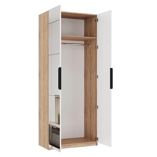 Шкаф распашной Астрис-1 с зеркалом Белый - фото 4