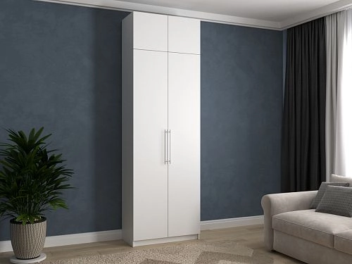 Шкаф распашной Калифорния-2 с антресолью Белый - фото 1