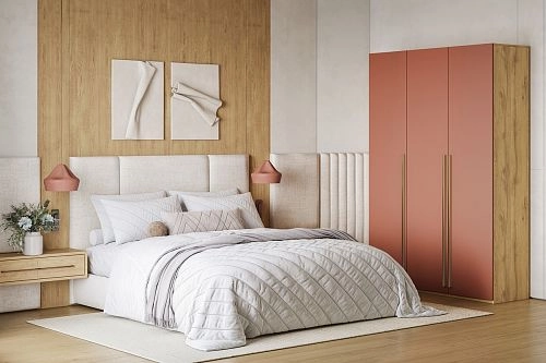 Шкаф распашной Микос МДФ-3 Шарли терракота - фото 1