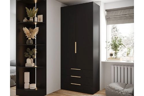 Шкаф распашной Мори-4 Черный - фото 1