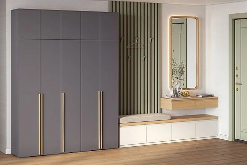 Шкаф распашной Эдинбург-5 с антресолью Графит - фото 1