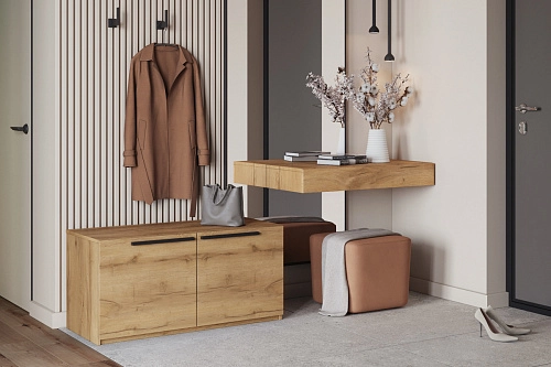 Обувница Лорена Пакс-2 Дуб Золотистый - фото 1