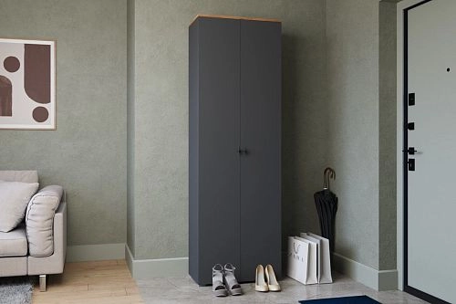 Шкаф распашной Квели 2 Графит - фото 1