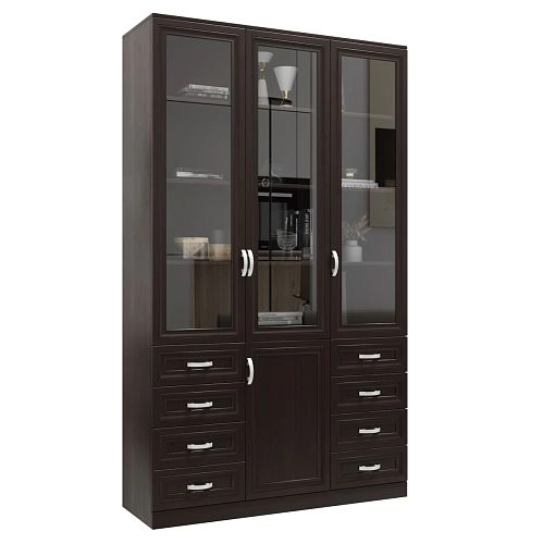 Шкаф Библиотека Библиограф 3.9 Рельеф Венге - фото 3