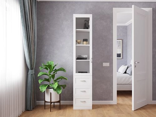 Книжный шкаф Библиограф 1.5 Квадро Белый - фото 1