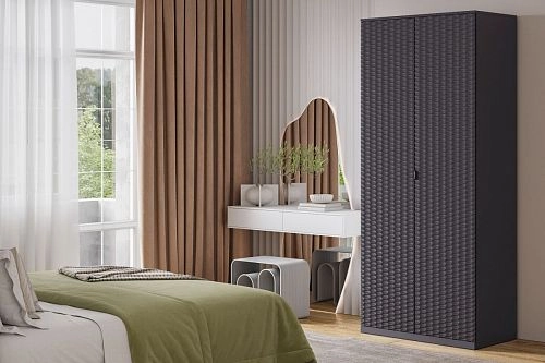 Шкаф распашной Тоди-2 Графит - фото 1