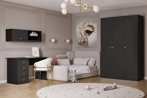 Стенка детская Банни-10 Черный Агат - фото 1