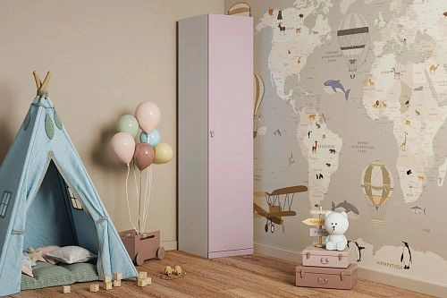 Шкаф распашной Банни-1 Розовый Лайт - фото 1