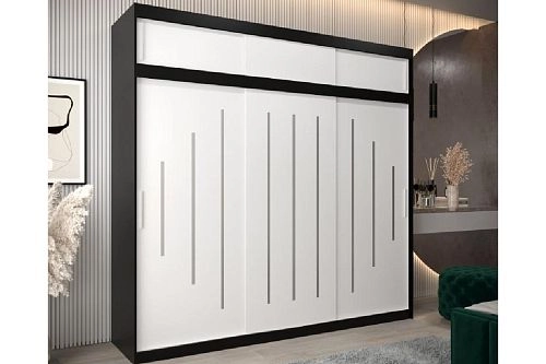 Шкаф-купе Валмиера-7А NEW Черный/Белый - фото 1