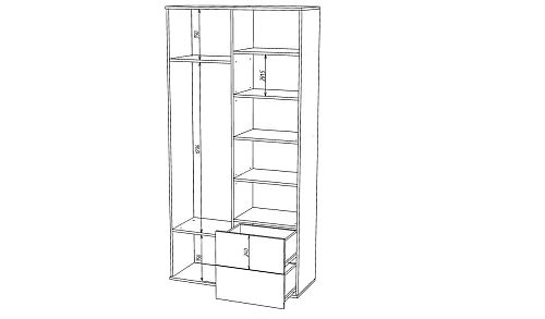 Шкаф распашной Марвин Йорк 3 фрезеровка 2 Милк - фото 3